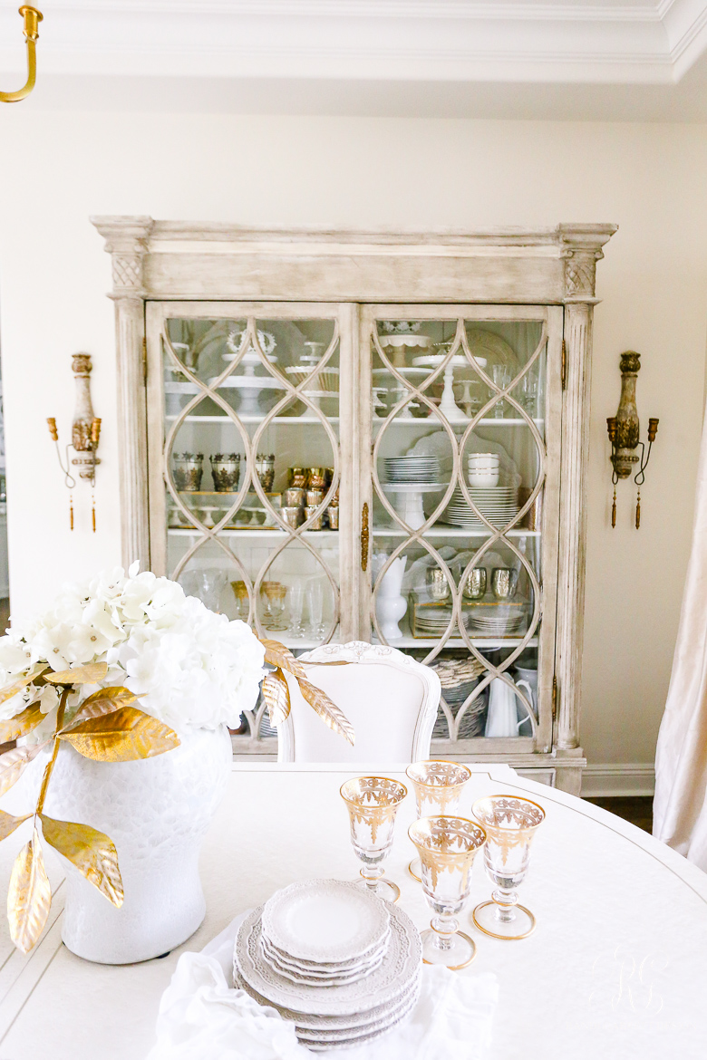 glam china hutch - transitional dining room