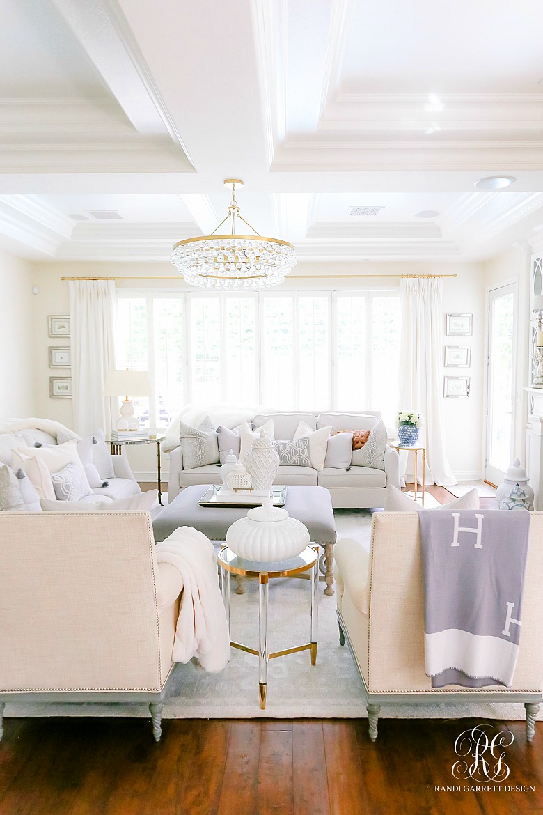 white gray family room - decorating ideas