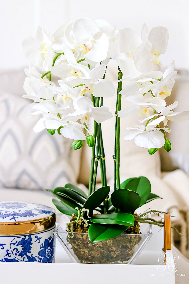 faux orchid arrangement - tips for spring decor