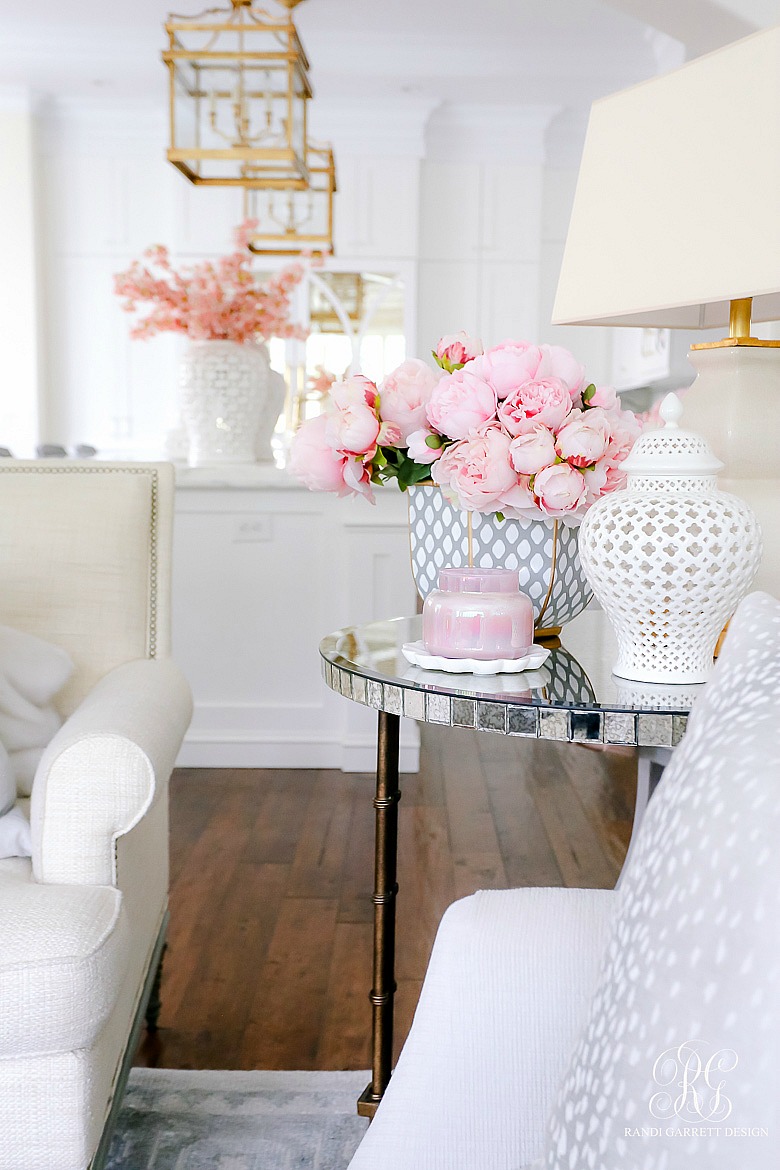 pink peonies - white ginger jar - spring decor ideas