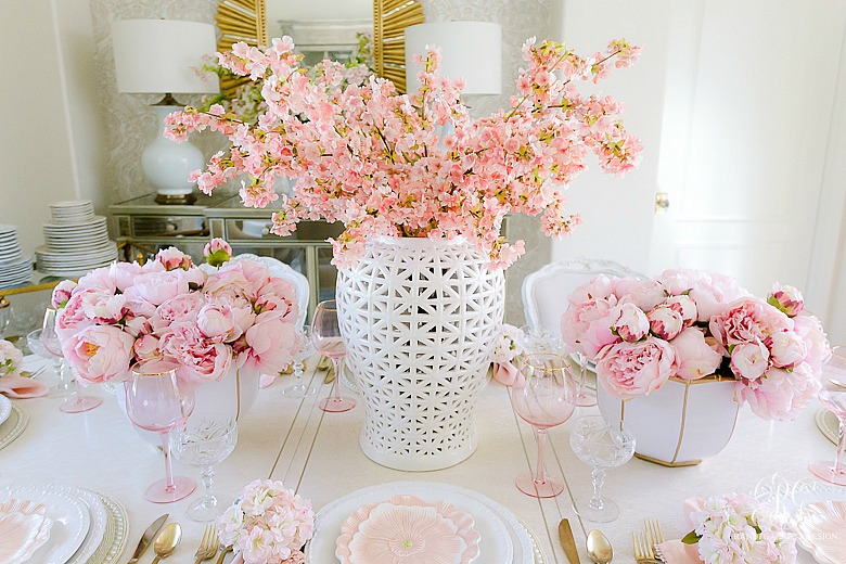 Pink Peony Easter Table