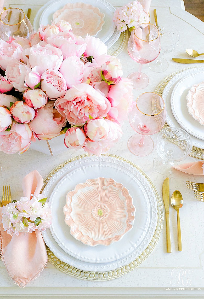 Pink Peony Easter Table