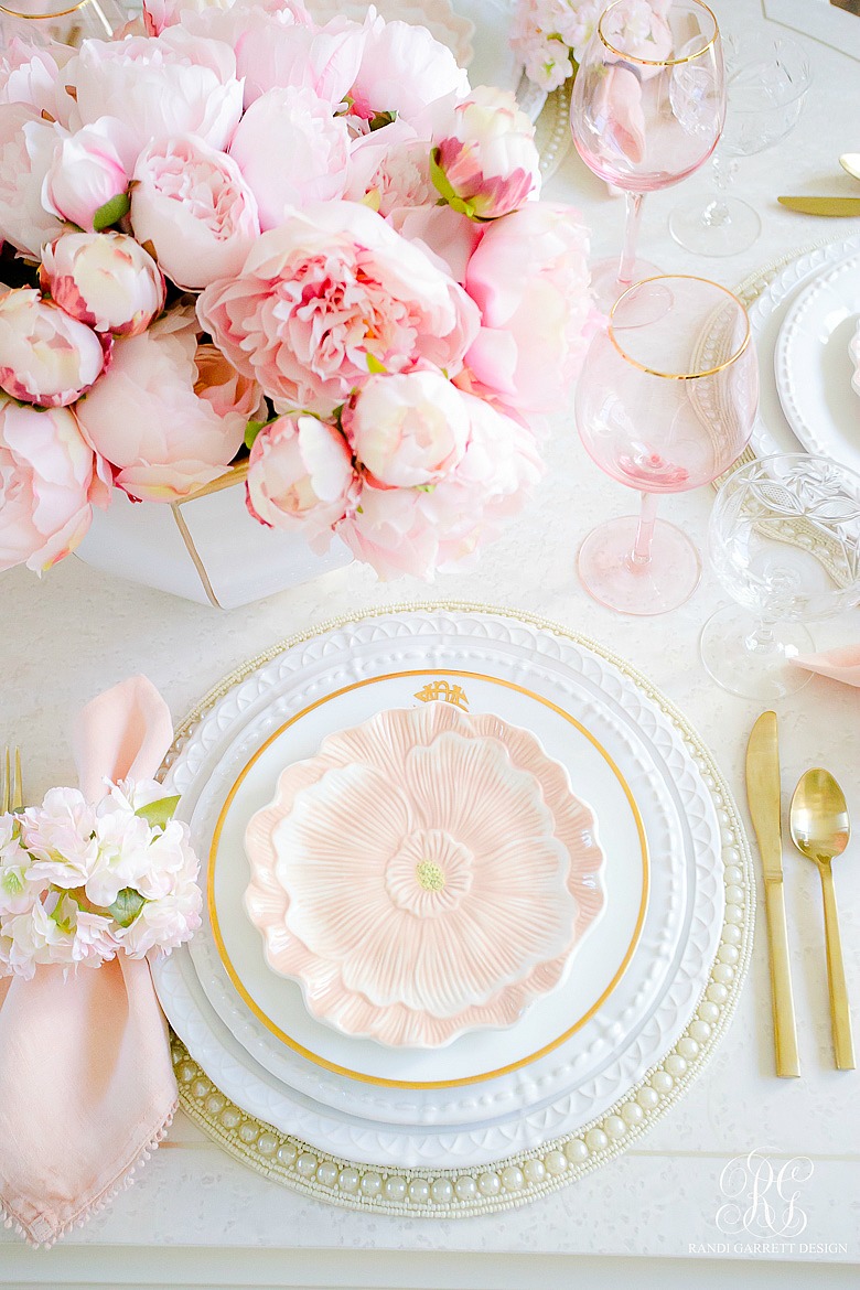 beautiful easter table pink peonies