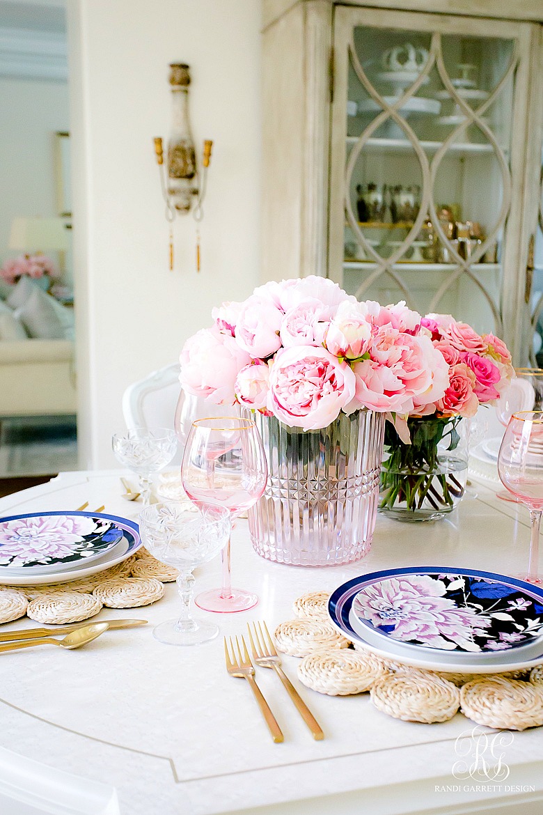 elegant spring table - pink peonies