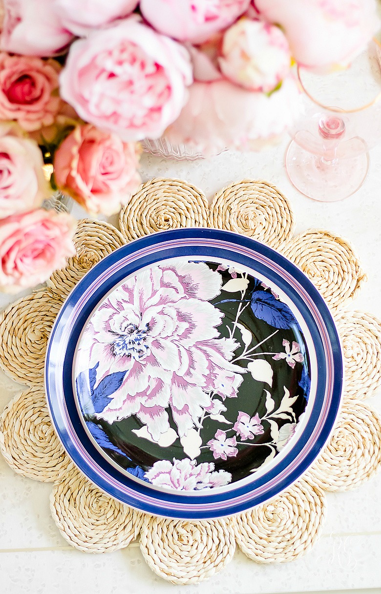 simple easter table - rattan placemat