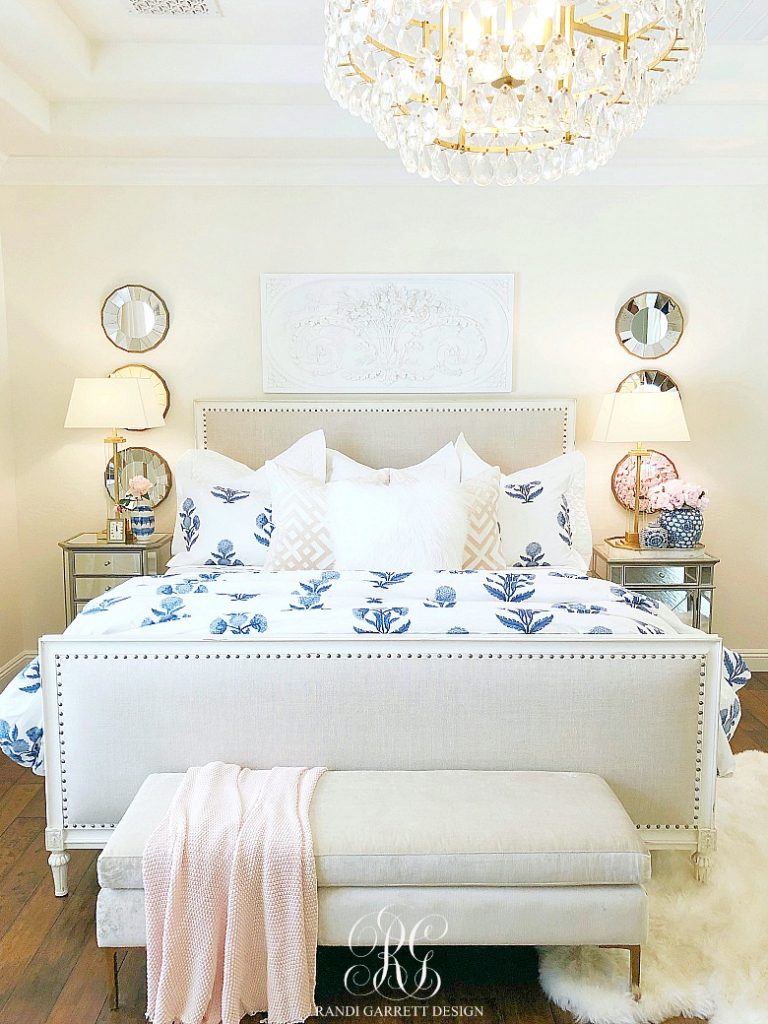 White Blue And Pink Bedroom