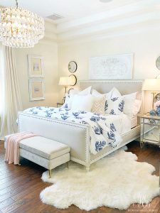 Blue, Pink and White Bedroom - Randi Garrett Design