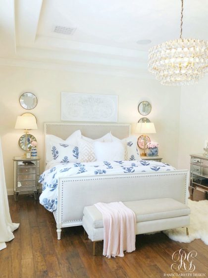 Blue, Pink and White Bedroom - Randi Garrett Design