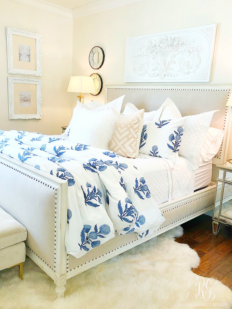 Blue, Pink and White Bedroom - Randi Garrett Design