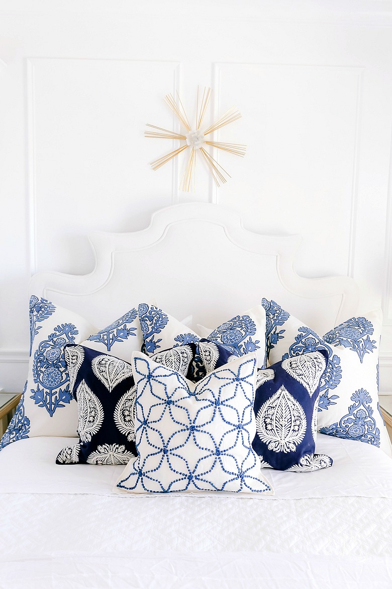 pretty blue white bedroom