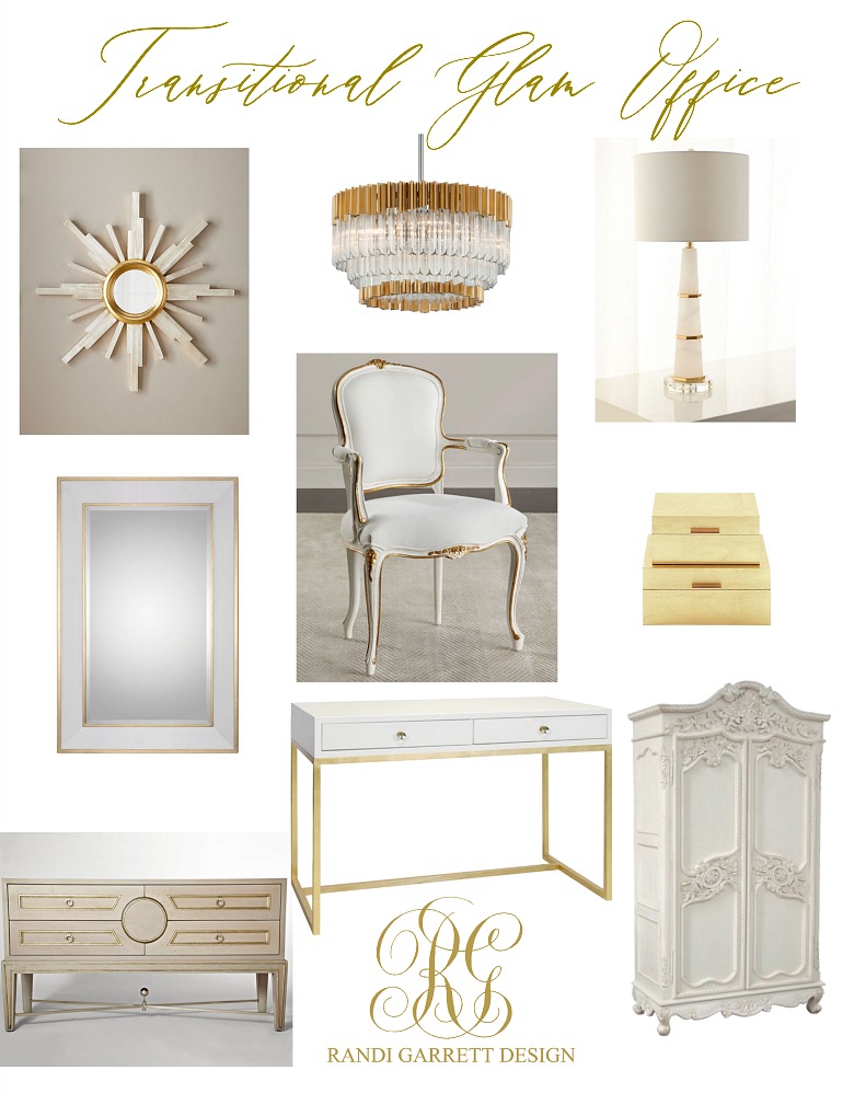 Glam Transitional Home Office