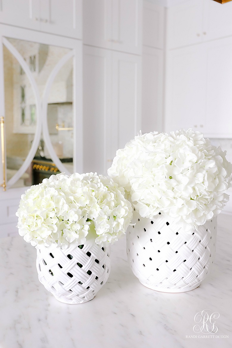 white hydrangea centerpiece - white hydrangea arrangement