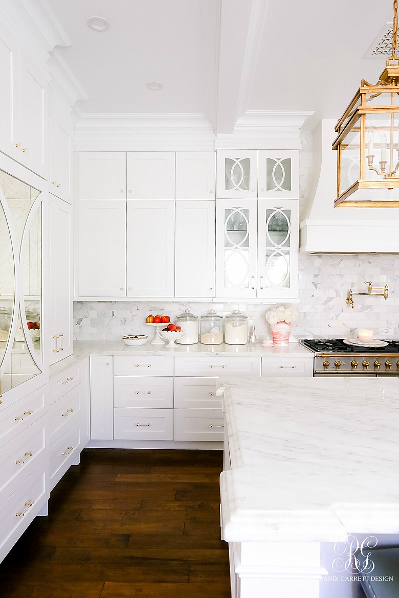 white kitchen - marble countertops