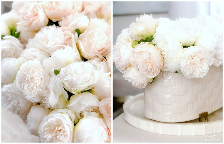 faux white peonies