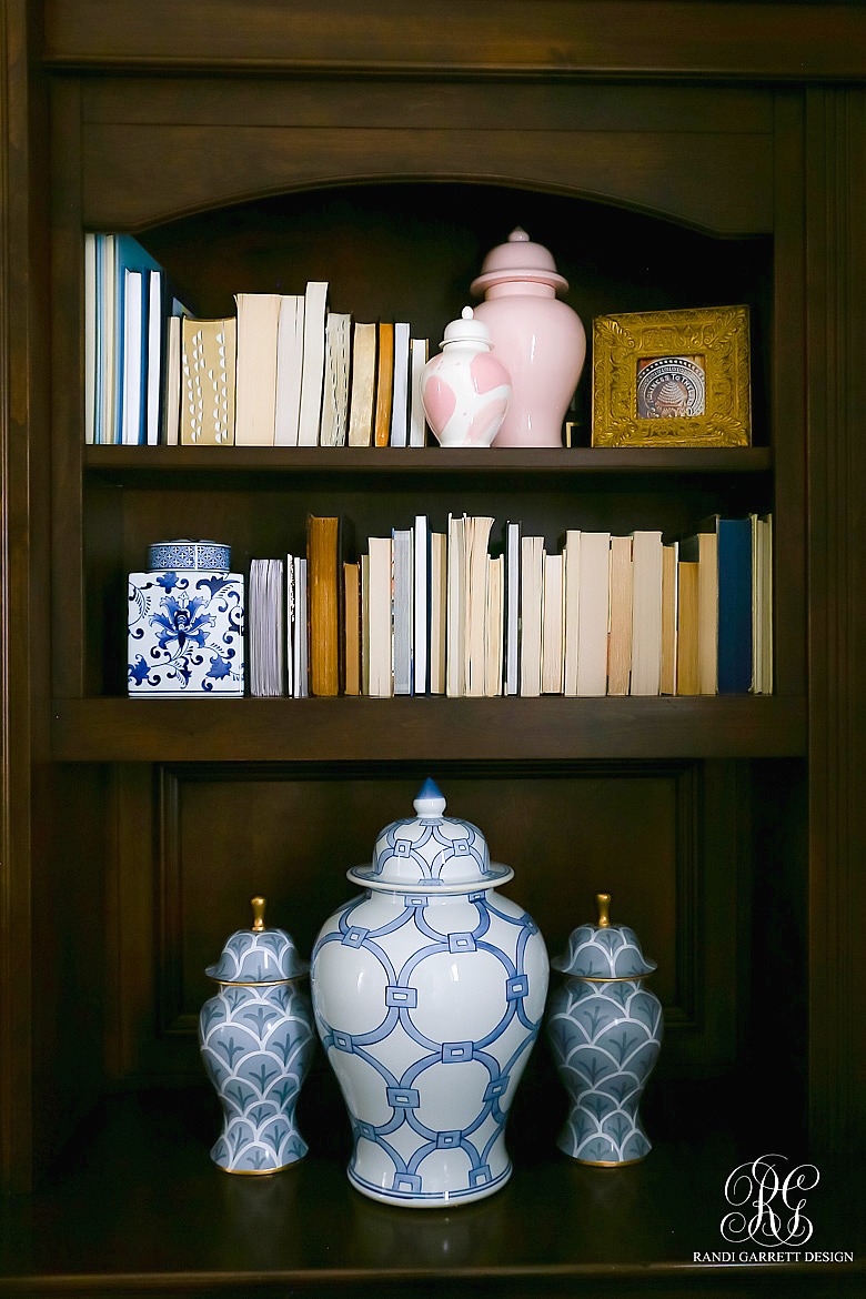 bookshelf styling - glam ginger jars