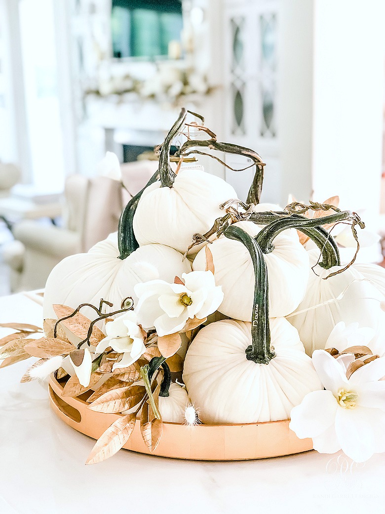 white pumpkin centerpiece