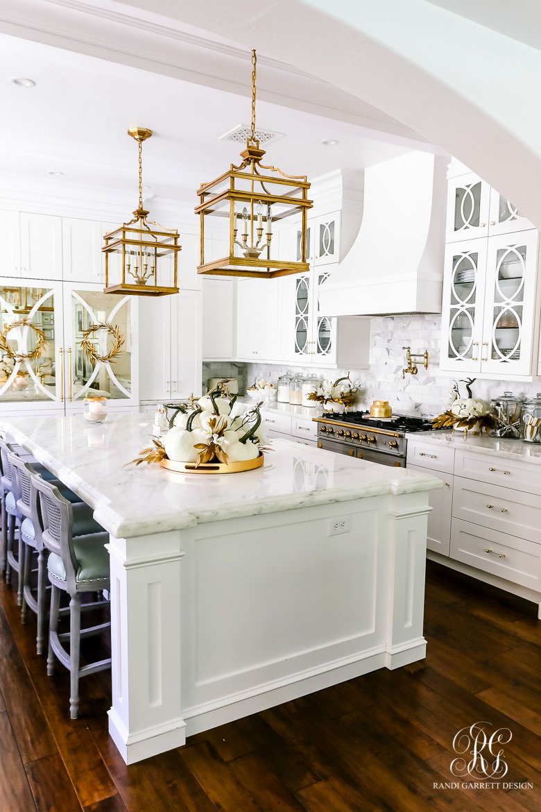 white kitchen fall decor