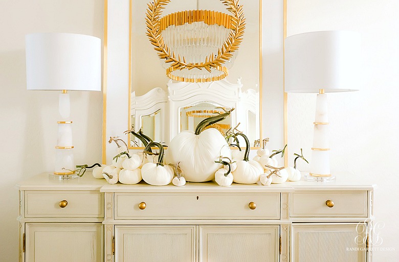 white pumpkins styled for fall