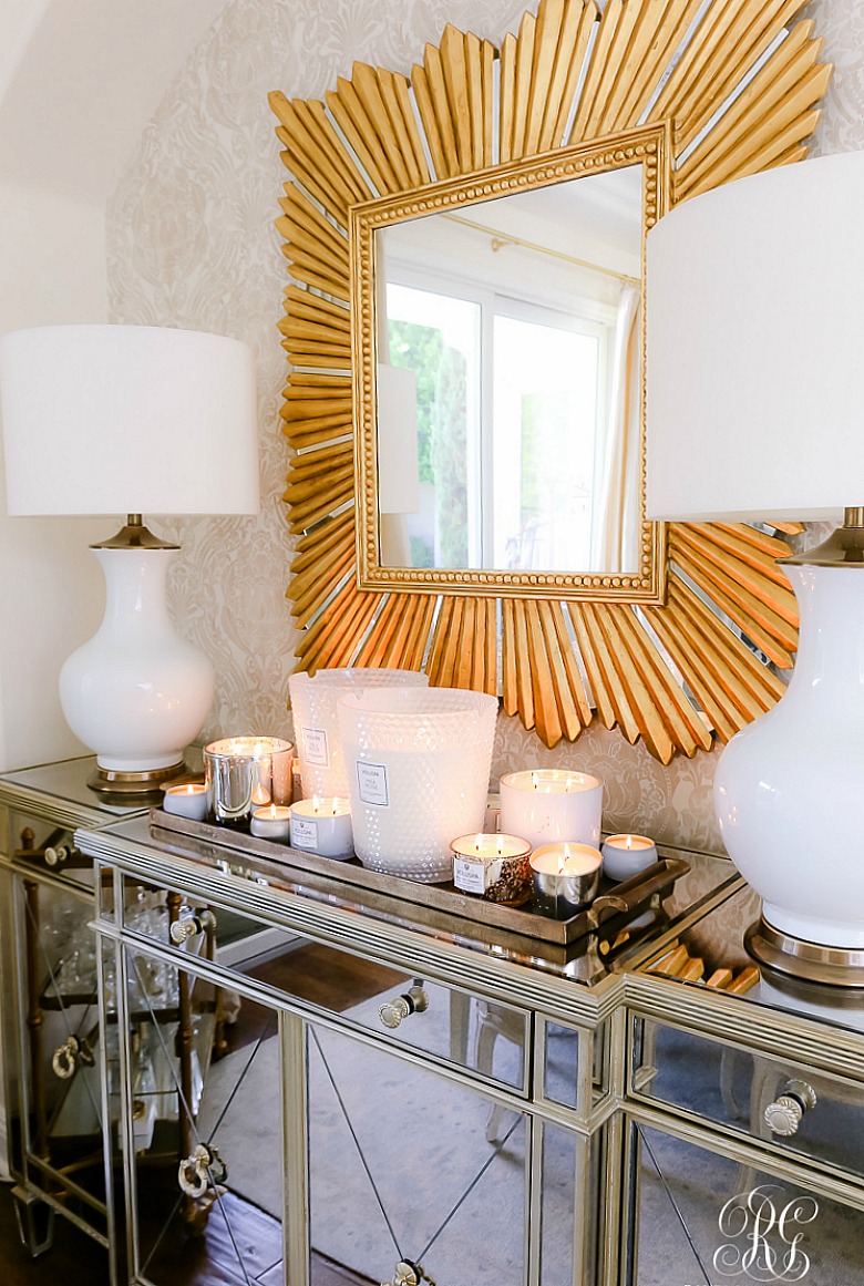 Golden Harvest Fall Table - elegant candle vignette