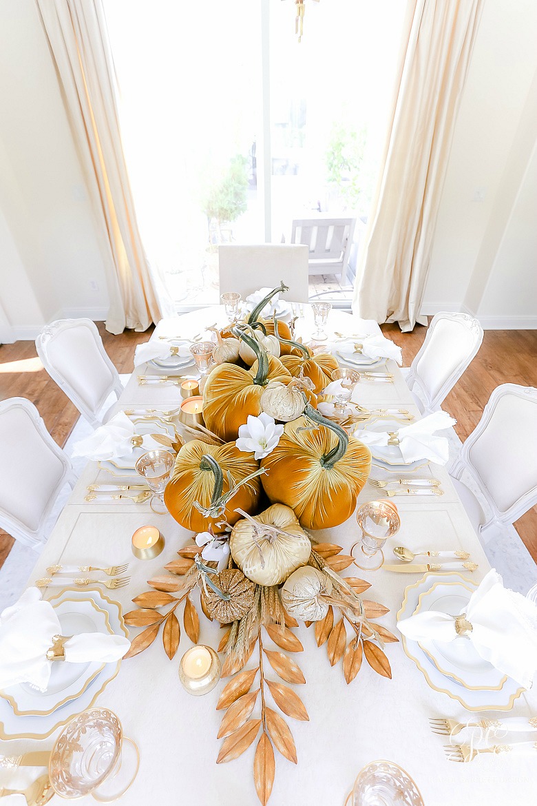 beautiful fall table gold white