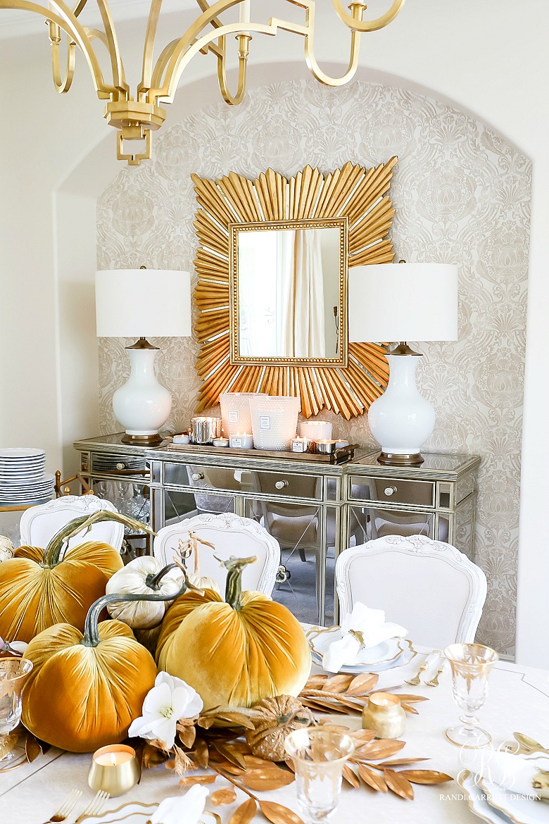 Golden Harvest Fall Table - elegant dining room
