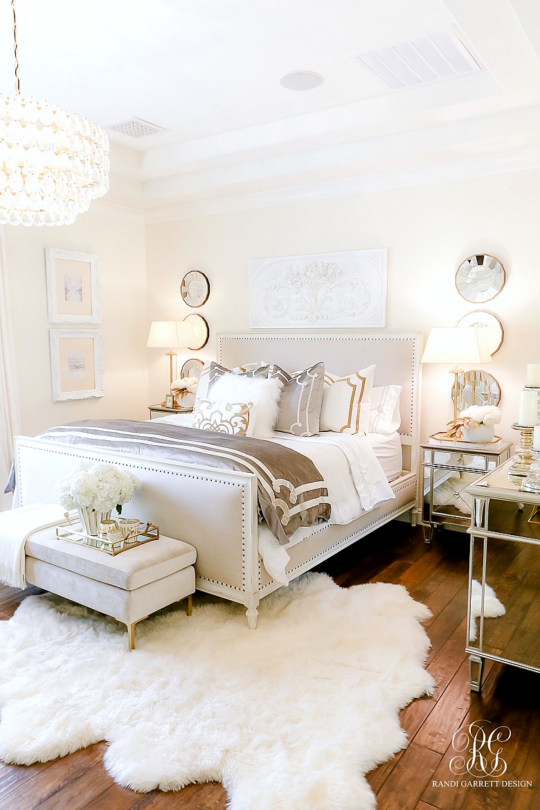 glam silver and gold bedroom