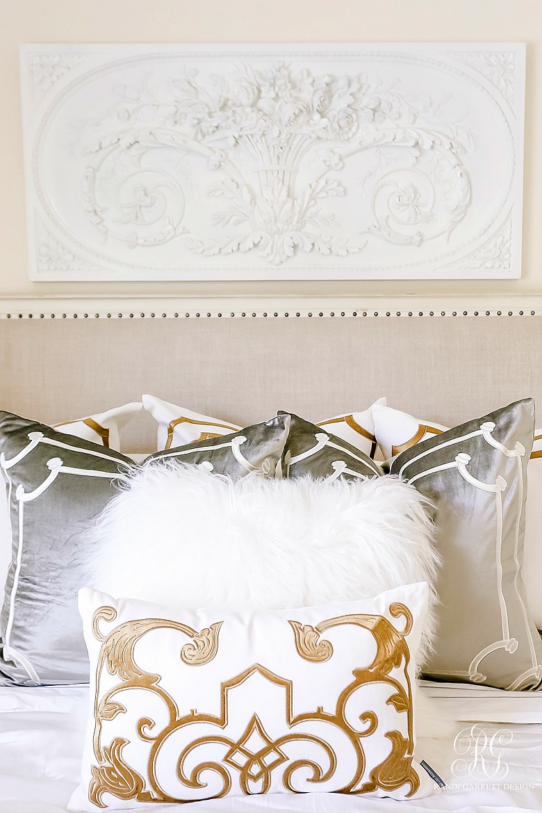 Luxurious Silver and Gold Fall Bedroom - Randi Garrett Design