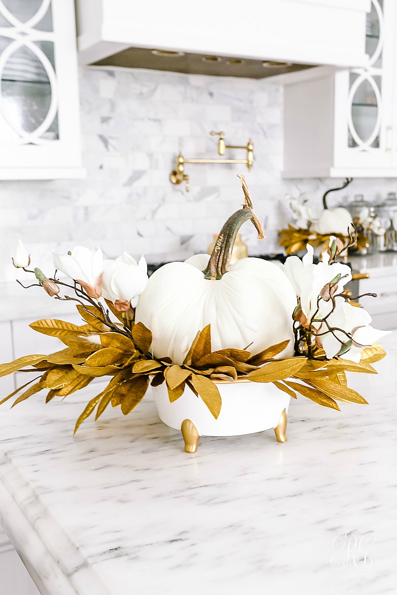 white gold fall centerpiece