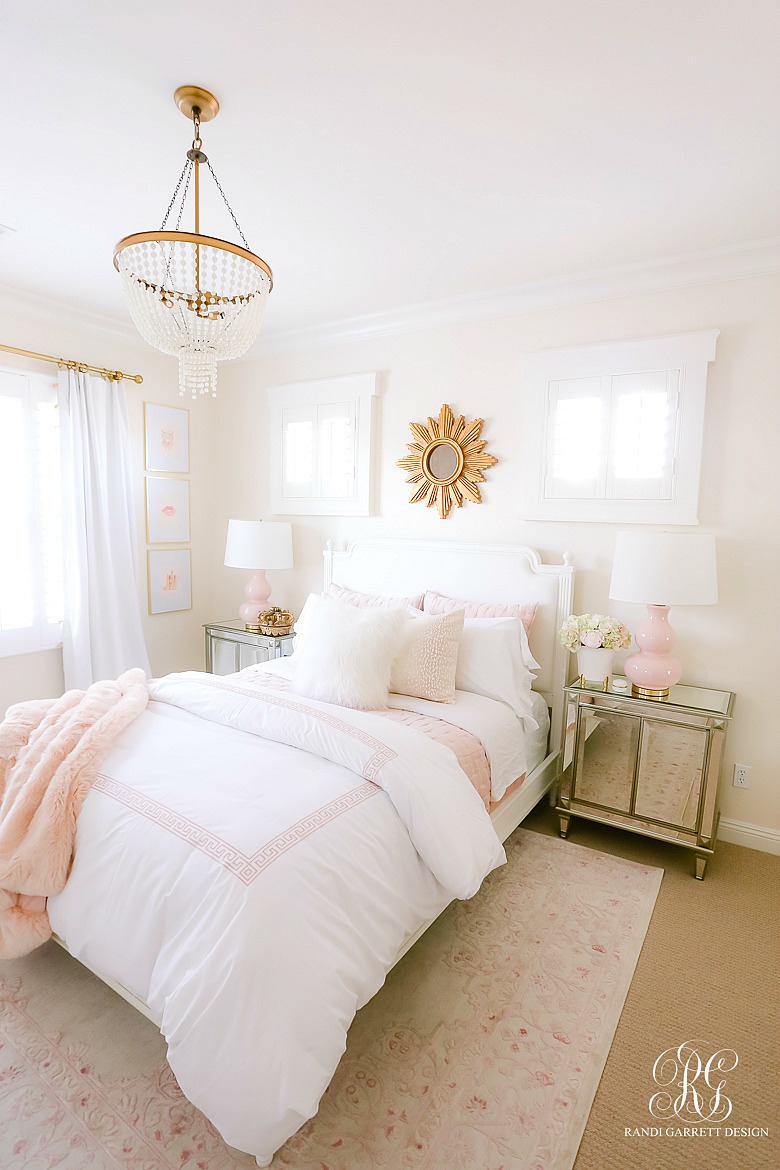 glam blush teen bedroom