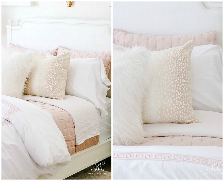 pink antelope pillow - glam pink bedding