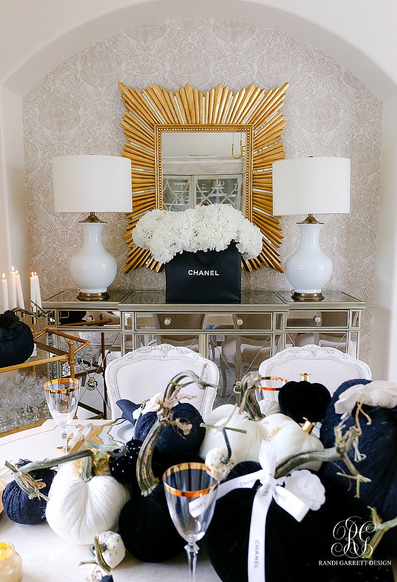 Chanel Inspired Glam Halloween Table