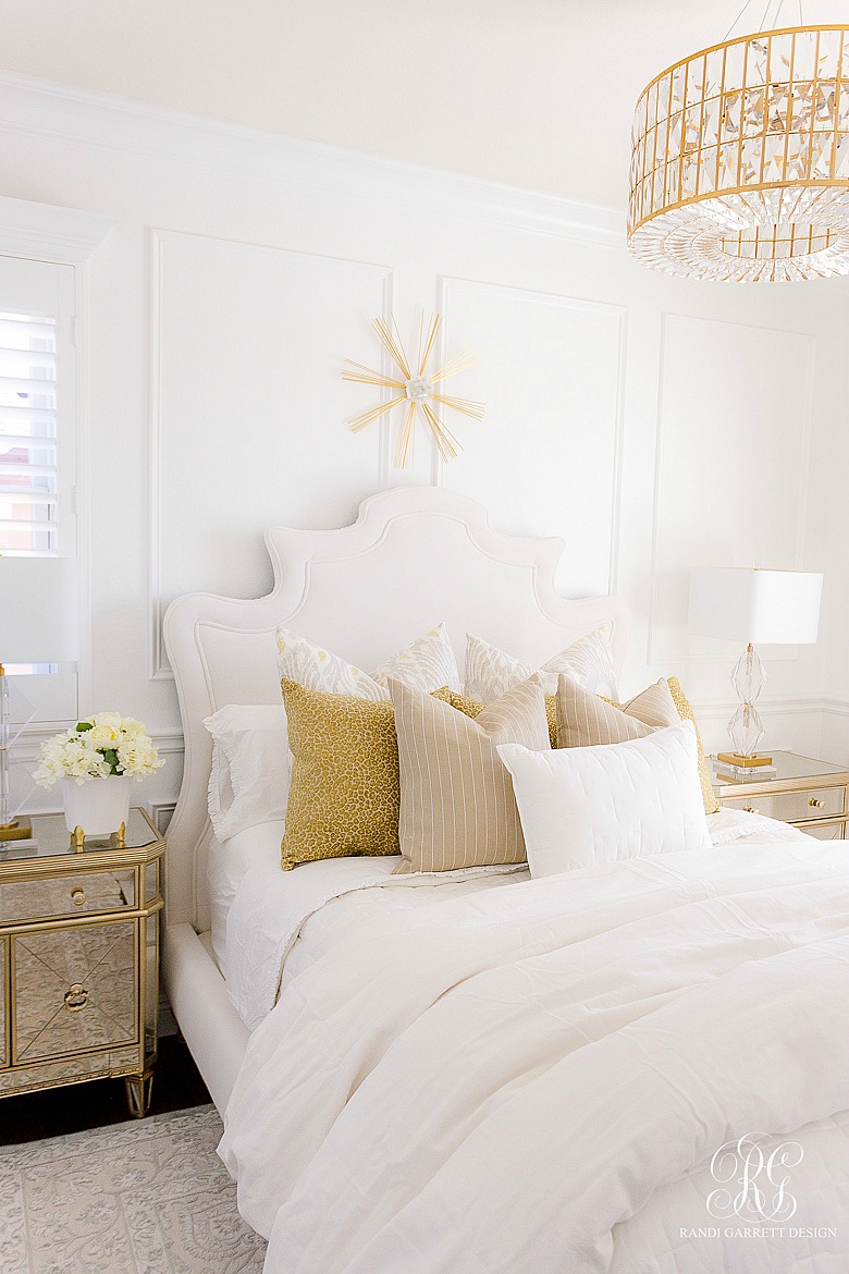 White gold elegant bedroom