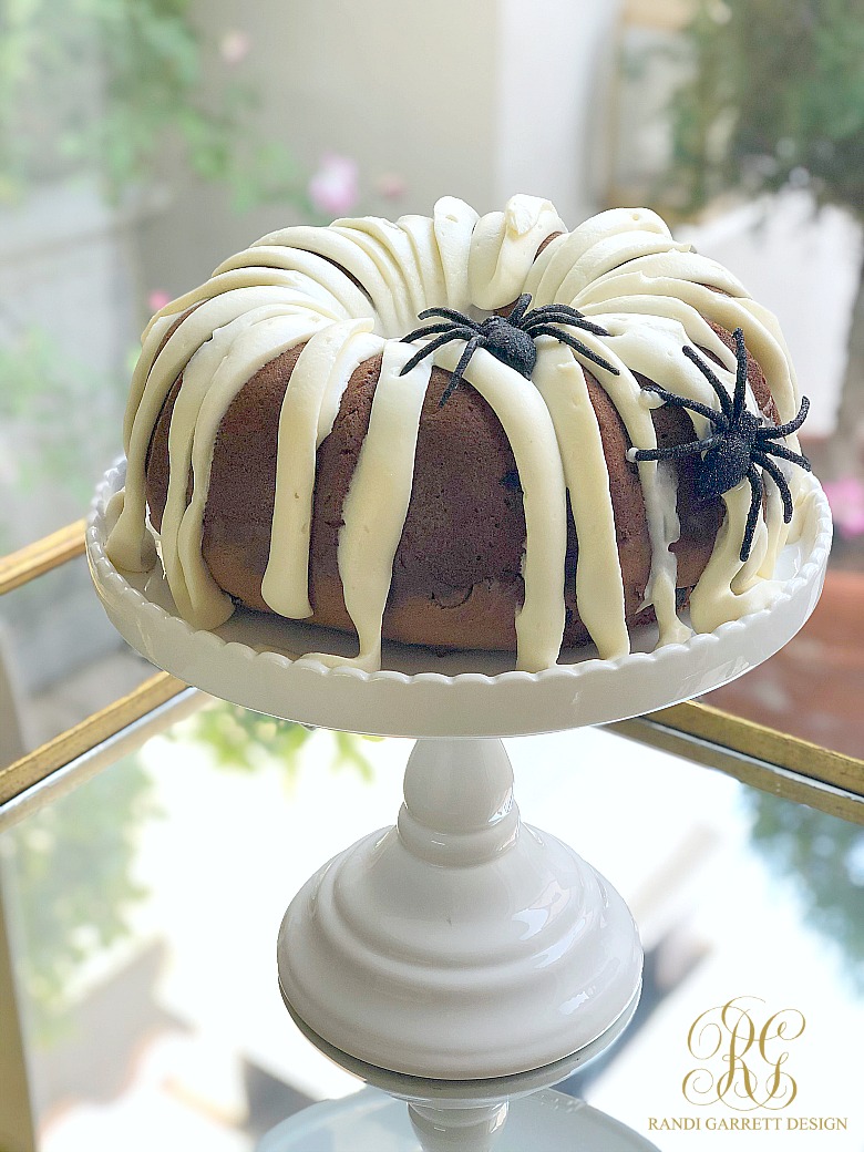 The Best Pumpkin Spice Chocolate Chip Bundt Cake - halloween spider cake
