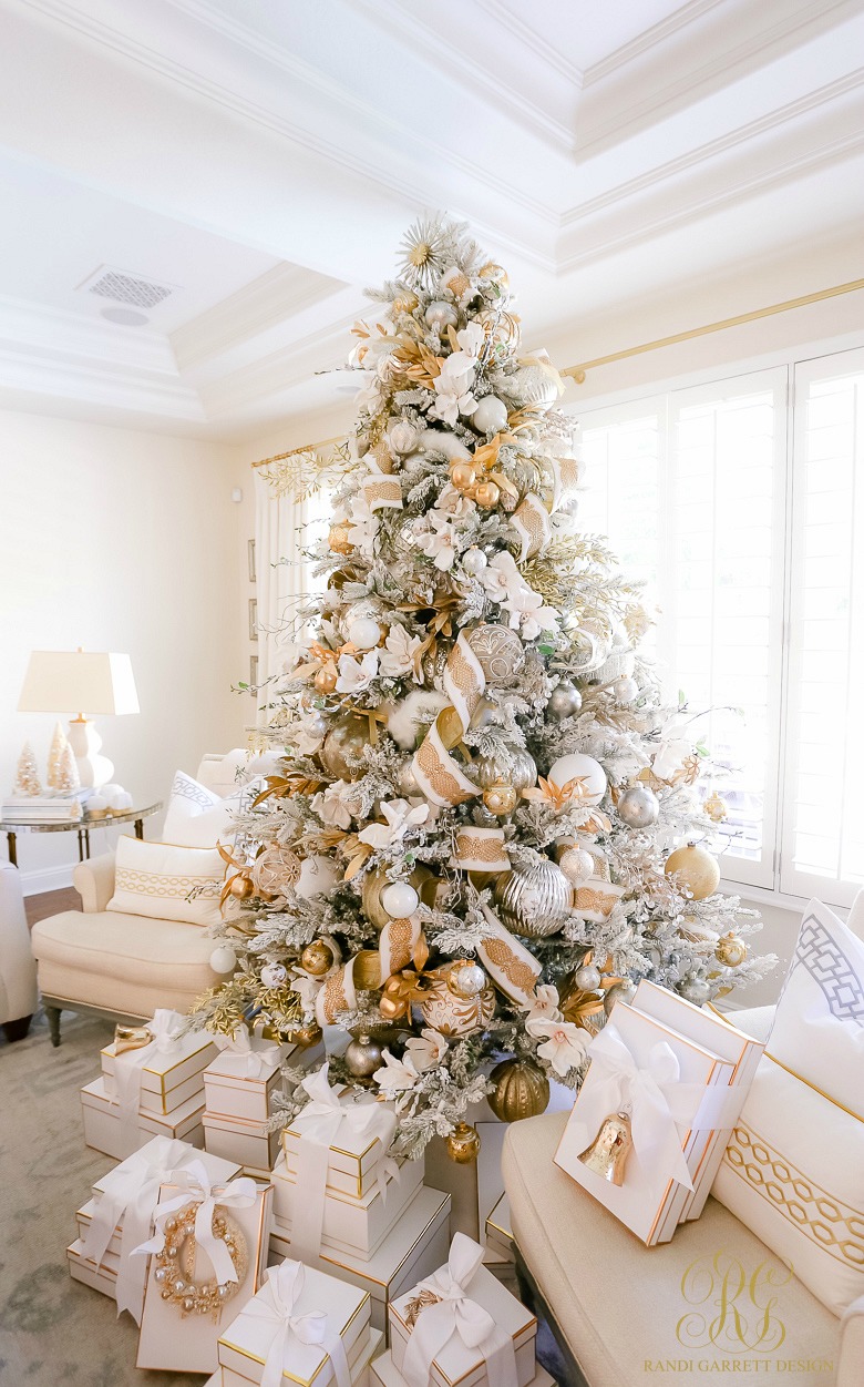 pretty white gold Christmas tree