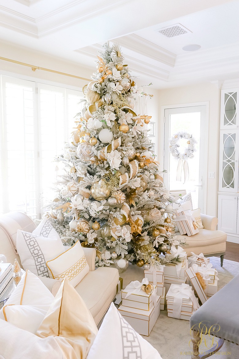 gorgeous white gold Christmas tree