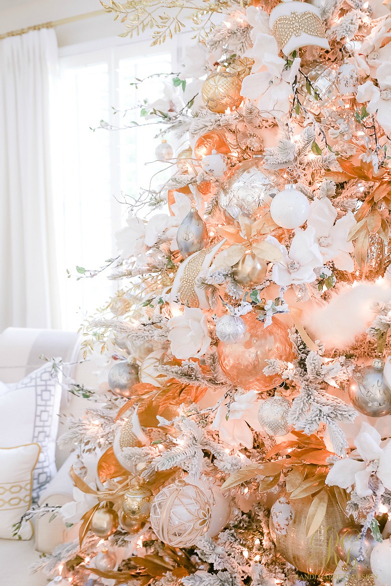 beautiful white gold Christmas tree