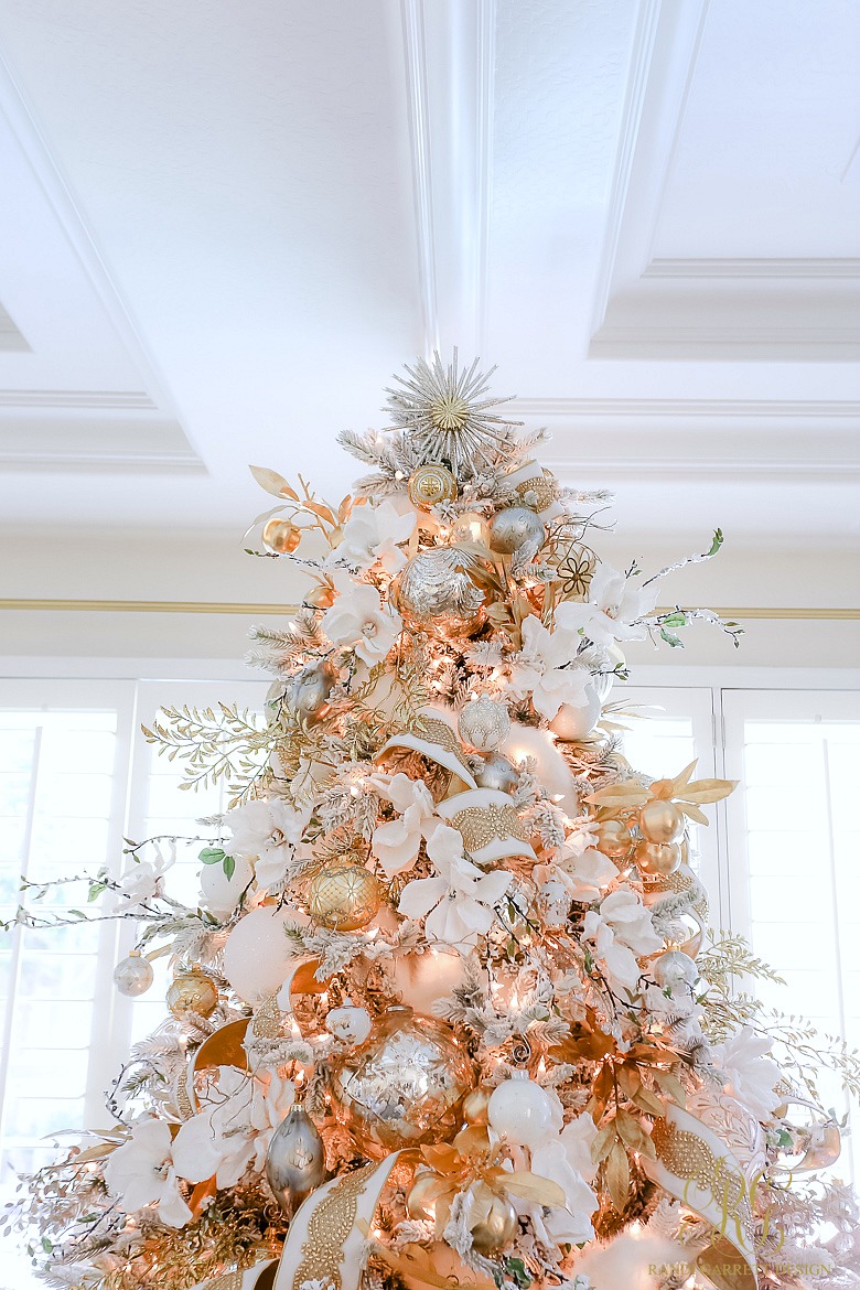 glamorous white gold Christmas Tree