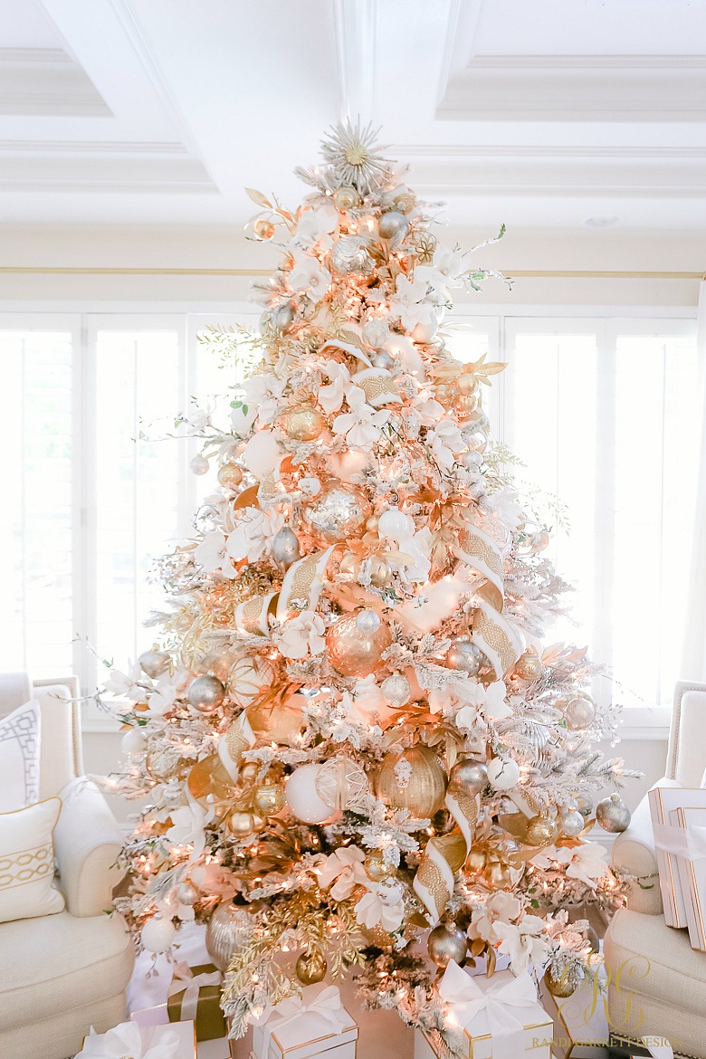 elegant white gold Christmas tree