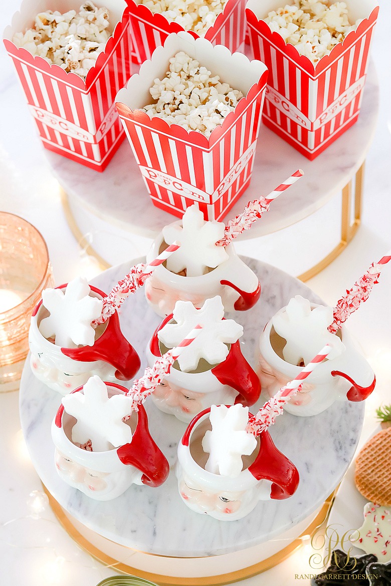 snowflake marshmallows - hot chocolate bar