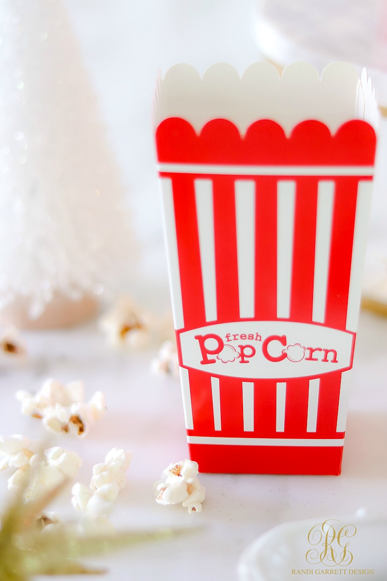 red and white popcorn box