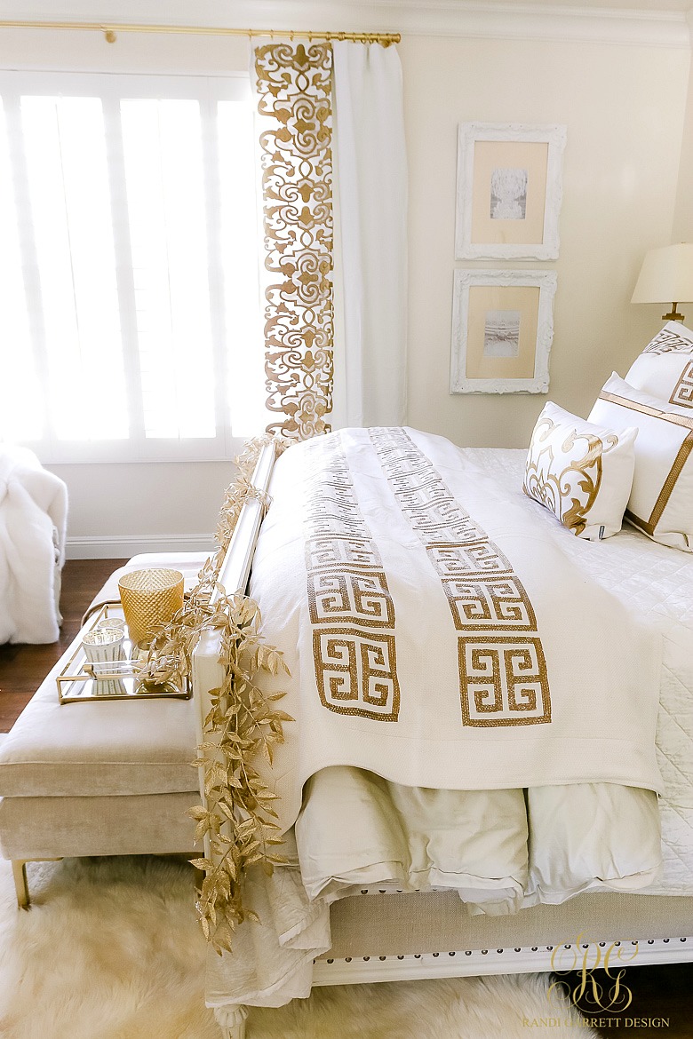 Elegant White and Gold Christmas Bedroom Tour