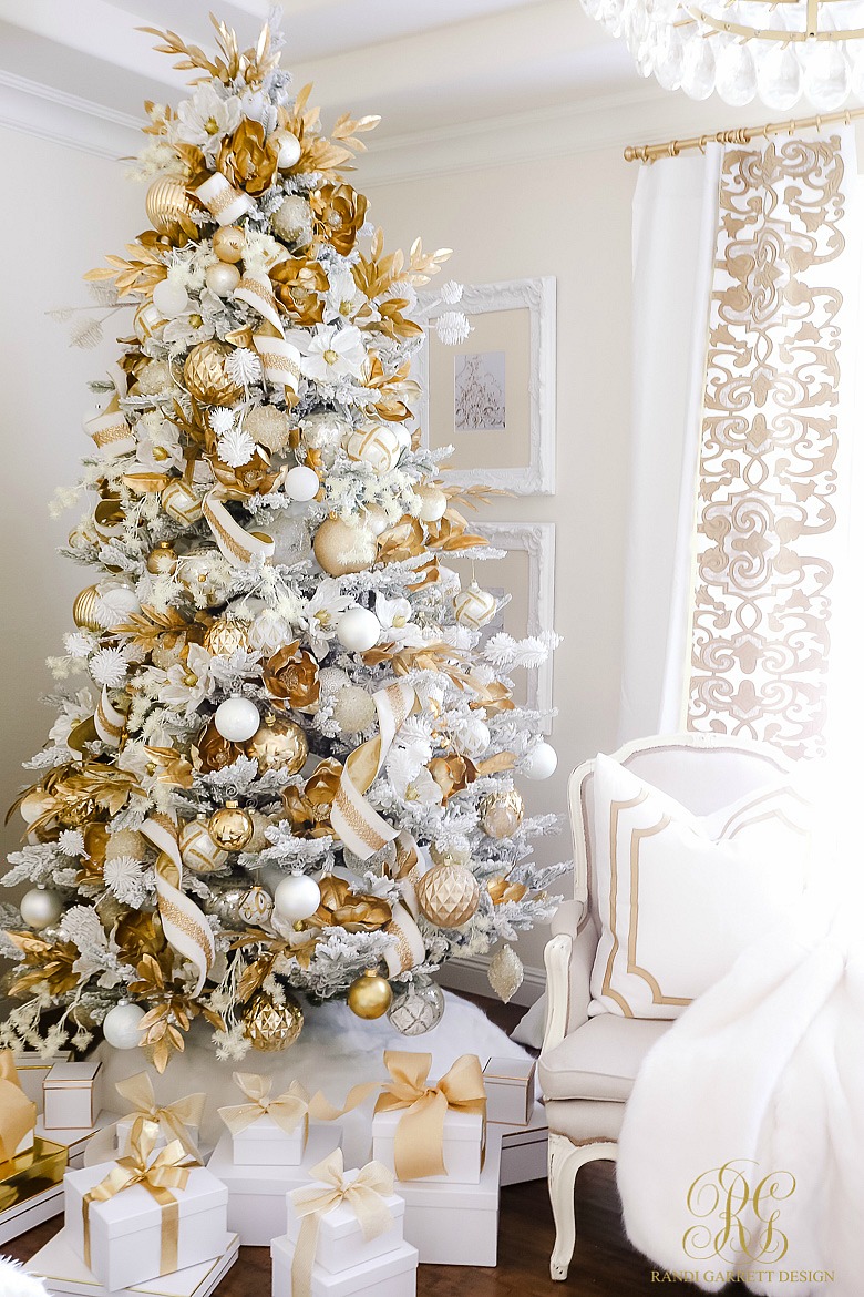 Elegant White and Gold Christmas Bedroom Tour