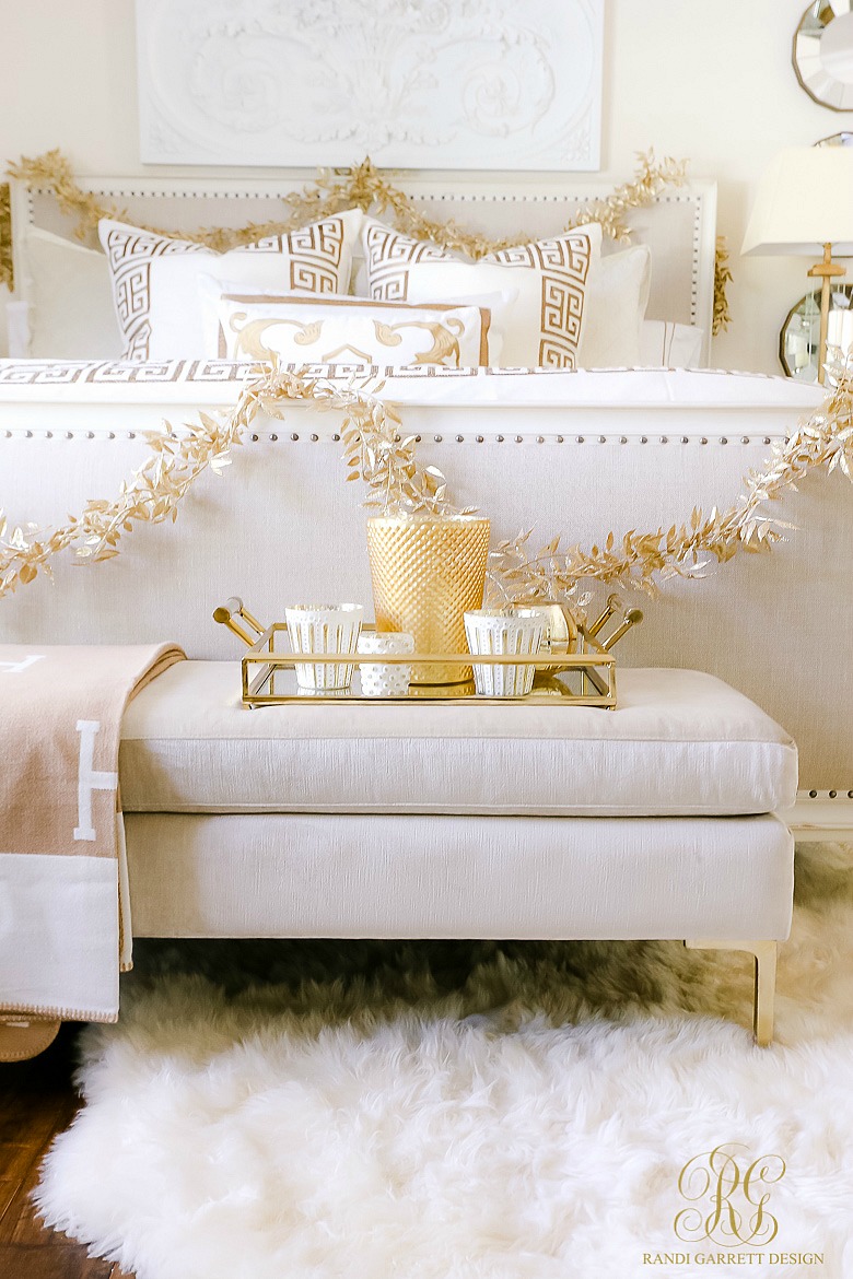 Elegant White and Gold Christmas Bedroom Tour