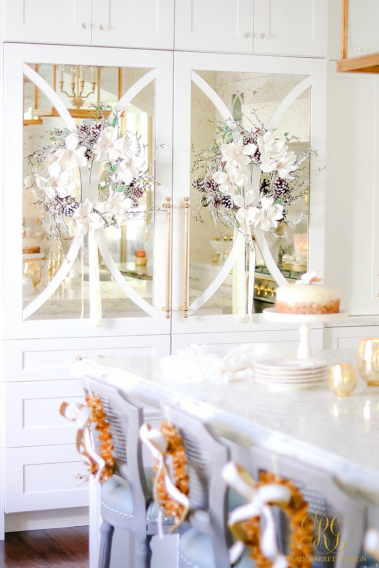 White and Gold Christmas Kitchen