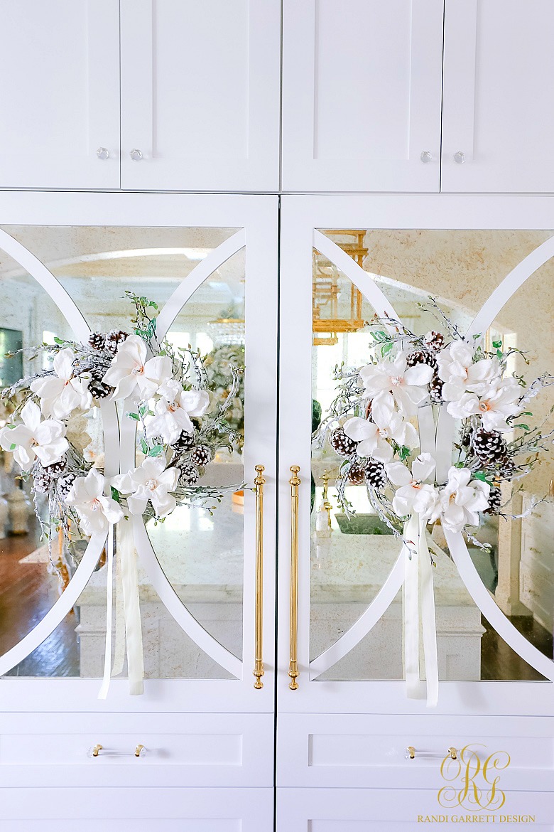 magnolia christmas wreaths on fridge