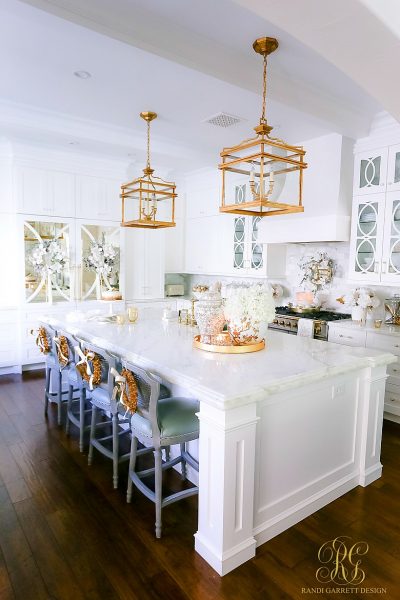 White and Gold Christmas Kitchen - Randi Garrett Design