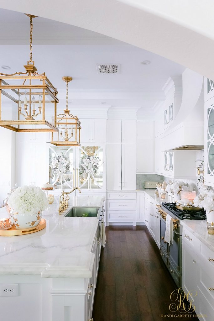 White and Gold Christmas Kitchen - Randi Garrett Design