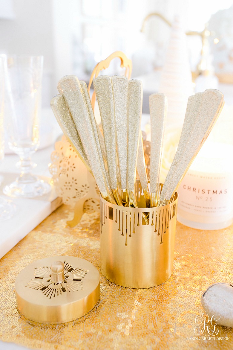 glitter silverware - christmas party ideas