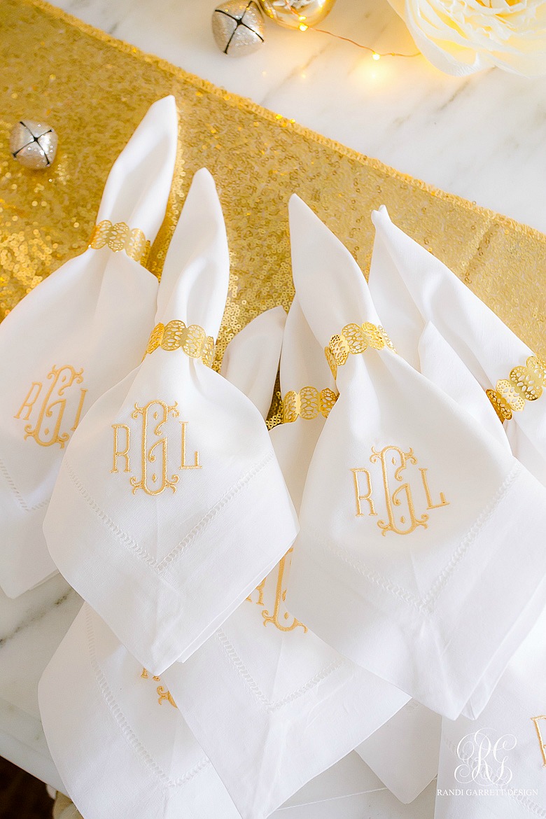 gold monogrammed napkins 