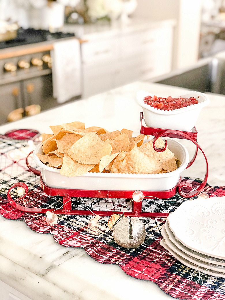 Christmas sleigh serving dish